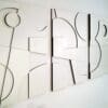 Layerd Abstract houten wanddecoratie 3luik modern abstract kunst wit