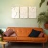 Layerd Abstract houten wanddecoratie 3luik modern abstract kunst wit