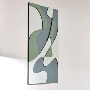 Layered Abstract 1.0 houten wanddecoratie abstract modern kunst wit groen blauw