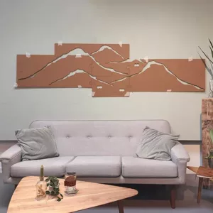 Mallen voor bevestiging houten wanddecoratie bergen Folded Mountains