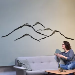 Houten wanddecoratie bergen Folded Mountains lasergesneden