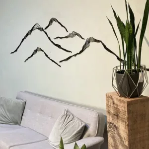 Houten wanddecoratie bergen Folded Mountains lasergesneden