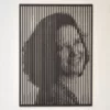 Houten muurdecoratie Hoofdlijnen uitgesneden portret zwart MDF