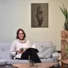 Houten muurdecoratie Hoofdlijnen uitgesneden hoofd man zwart MDF
