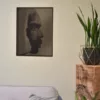 Houten wanddecoratie Hoofdlijnen uitgesneden hoofd man zwart MDF