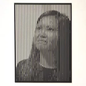 Houten muurdecoratie Hoofdlijnen Gepersonaliseerd met eigen portret lasergesneden uit hout