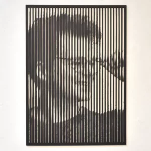 Houten muurdecoratie Hoofdlijnen Gepersonaliseerd met eigen portret lasergesneden uit hout