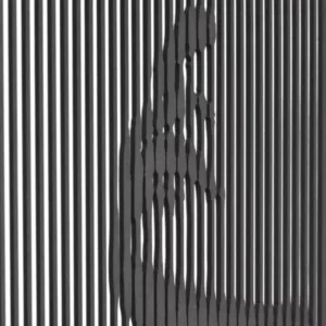 Houten wanddecoratie Hoofdlijnen gesneden uit zwart MDF