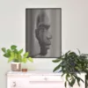 Houten wanddecoratie Hoofdlijnen foto man halftone gesneden uit zwart MDF