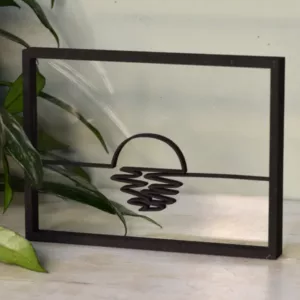 Floating Frames Houten lijstje doorzichtig lijnen ondergaande zon