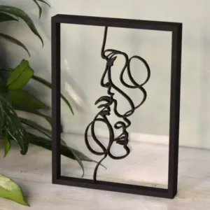 Floating Frames Houten lijstje doorzichtig lijnen gezichten man en vrouw