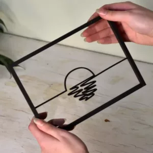 Floating Frames Houten lijstje doorzichtig lijnen ondergaande zon