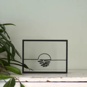Floating Frames Houten lijstje doorzichtig lijnen ondergaande zon