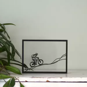 Floating Frames Houten lijstje doorzichtig lijnen mountainbiker berg