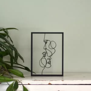 Floating Frames Houten lijstje doorzichtig lijnen gezichten man en vrouw