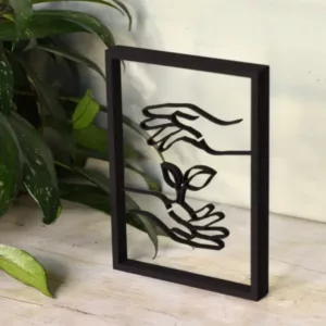 Floating Frames Houten lijstje transparant lijnen handen plantje