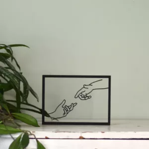 Floating Frames Houten lijstje transparant lijnen handen plantje