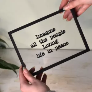 Floating Frames Houten lijstje transparant songtekst John Lennon Imagine