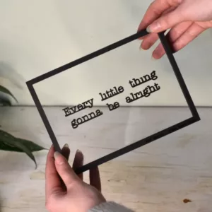 Floating Frames Houten lijstje transparant songtekst Bob Marley - Three little birds