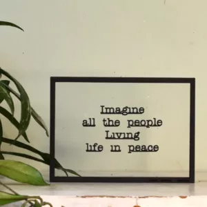 Floating Frames Houten lijstje transparant songtekst John Lennon Imagine