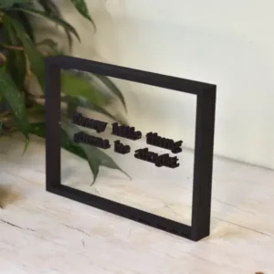 Floating Frames Houten lijstje transparant songtekst Bob Marley - Three little birds