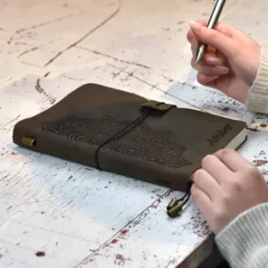 Leren Notitieboek Rustiek ontwerp je eigen gravering