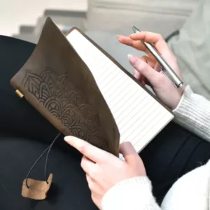 Leren Notitieboek Rustiek ontwerp je eigen gravering