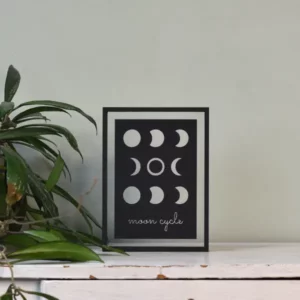 Floating Frames Houten lijstje transparant maan cyclus