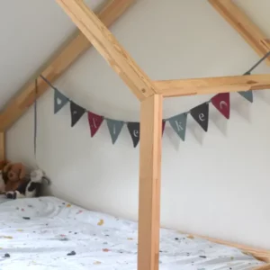 Naamslinger vlaggetjes vilt Roze mix eigen naam