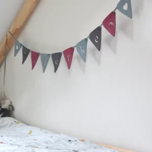 Naamslinger vlaggetjes vilt Roze mix eigen naam