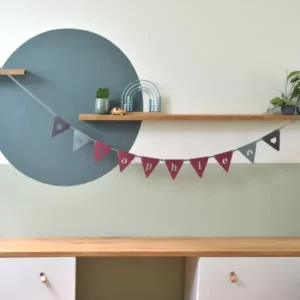 Naamslinger vlaggetjes vilt Roze eigen naam