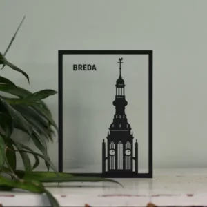 Uniek houten kunstwerk met de Grote Kerk Breda – een must-have voor Bredanaars