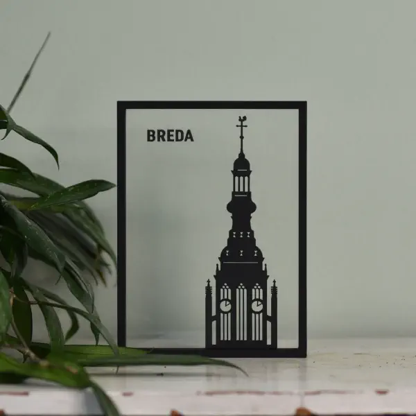 Uniek houten kunstwerk met de Grote Kerk Breda – een must-have voor Bredanaars