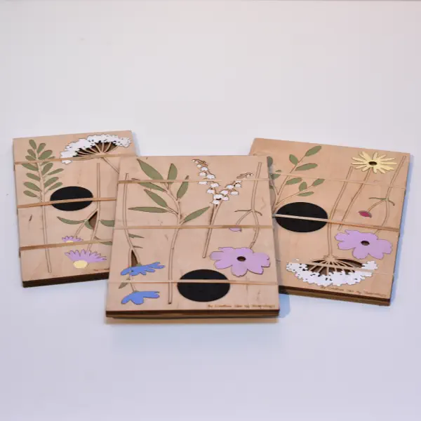 Set van 5 handgemaakte bloemen – past door de brievenbus