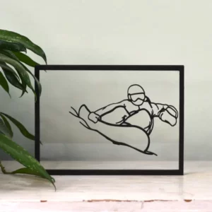 Snowboard kunstwerk in modern houten frame
