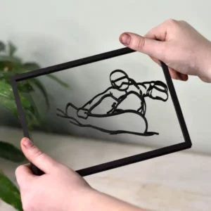 Sportieve wanddecoratie: snowboarder zwevend in actie